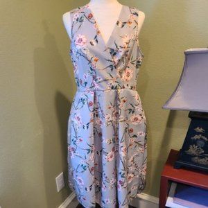 Closet of London Grey Floral Dress w/ pockets